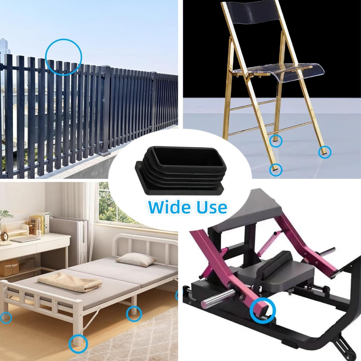 Furnigear Plastic Plugs Tubing End Cap Chair End Caps Outside Bottom Tubing Caps Round Square