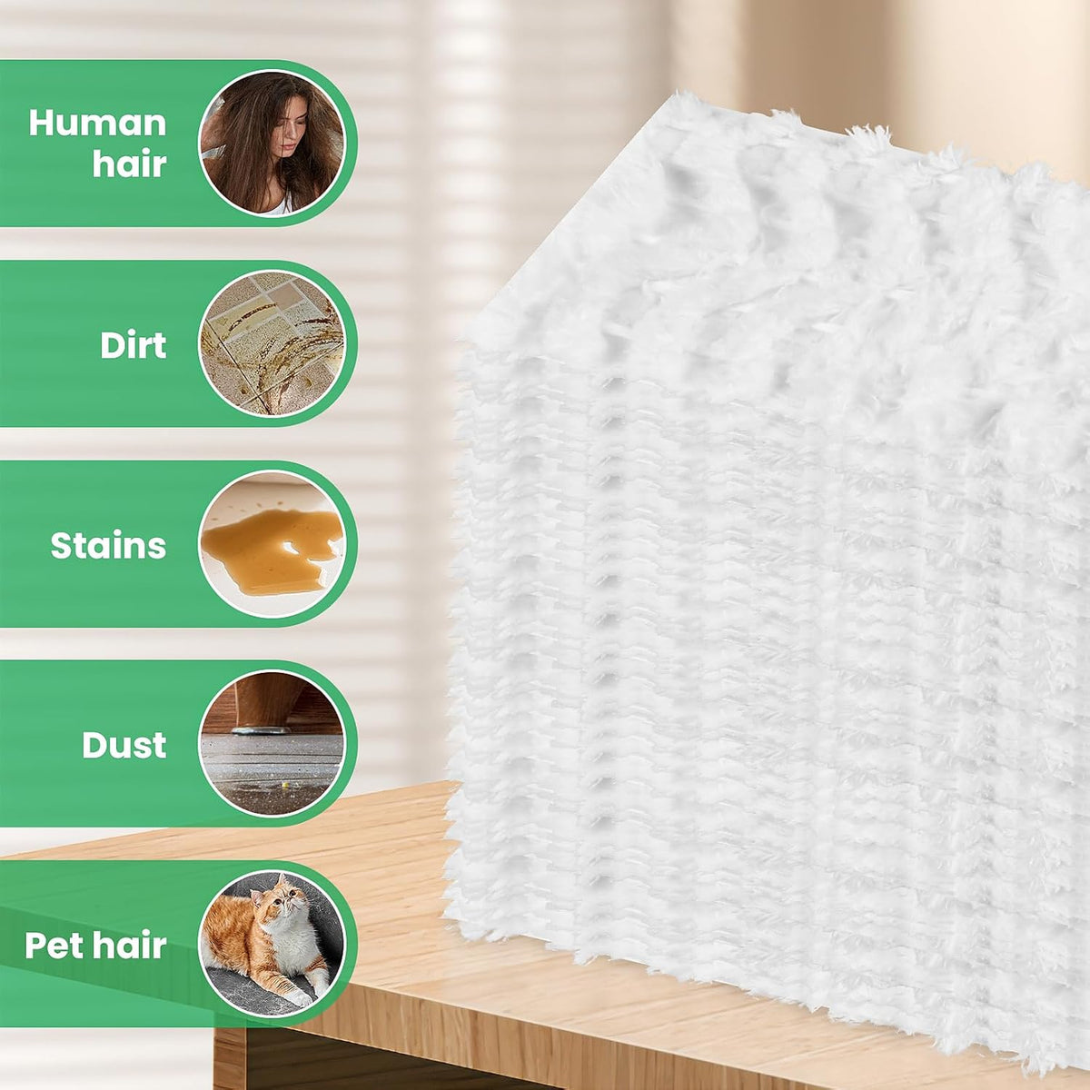 60 Count Dry Sweeping Cloths Compatible with Swiffer Sweeper Heavy Duty Pet Pads Refills Cleaning