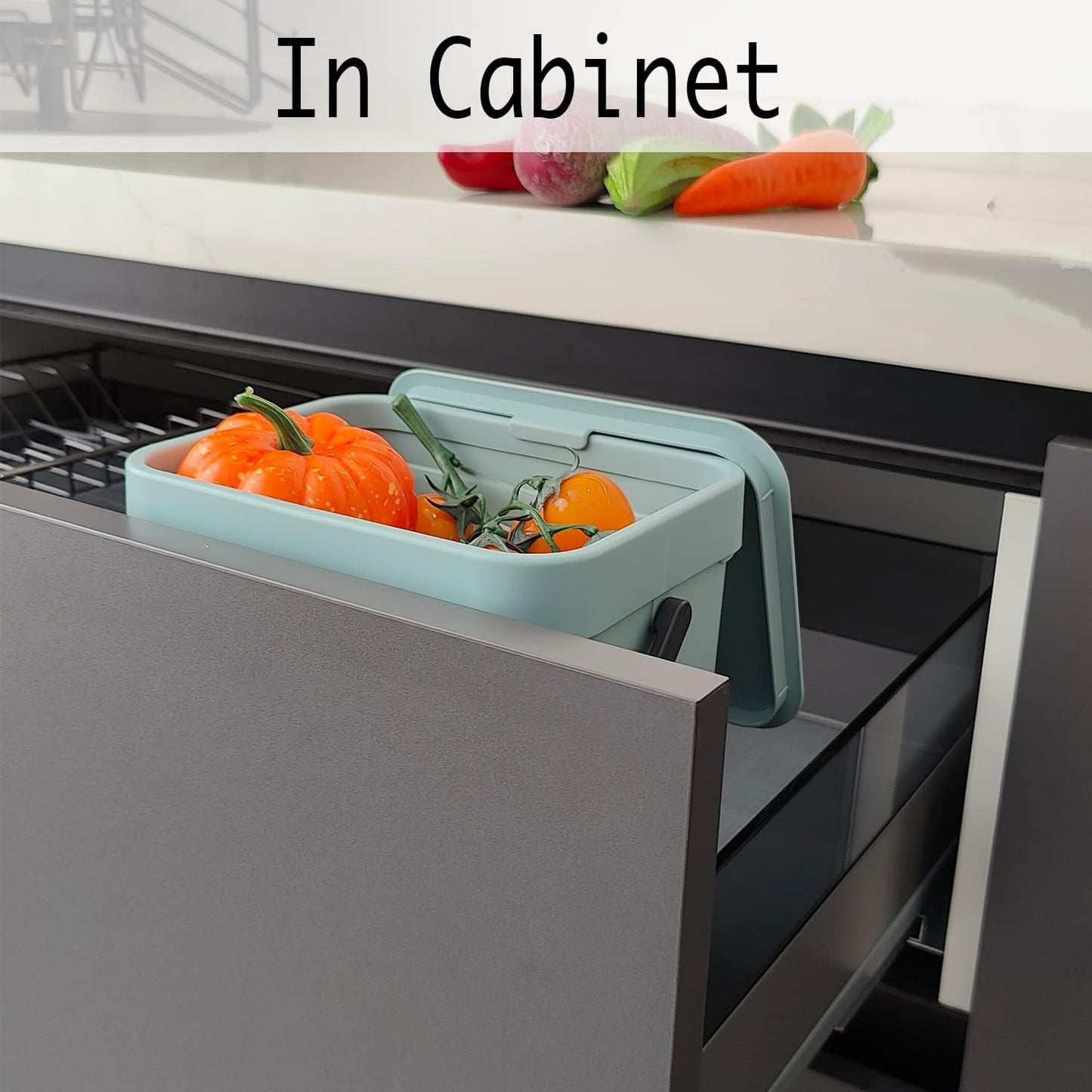 LALASTAR Small Trash Can with Lid, Compost Bin Indoor Kitchen Sealed Under Sink for Kitchen, Food