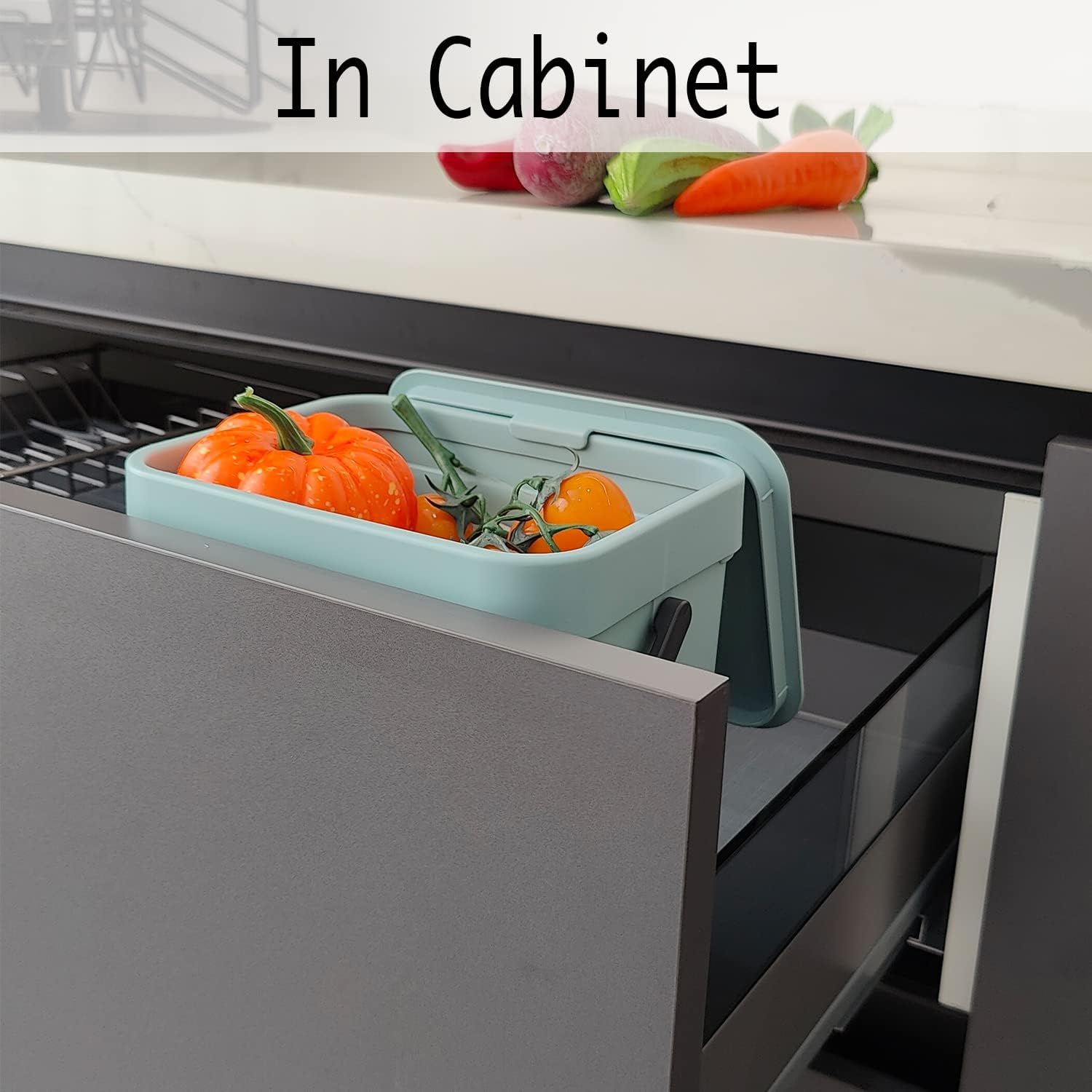 LALASTAR Small Trash Can with Lid, Compost Bin Indoor Kitchen Sealed Under Sink for Kitchen, Food