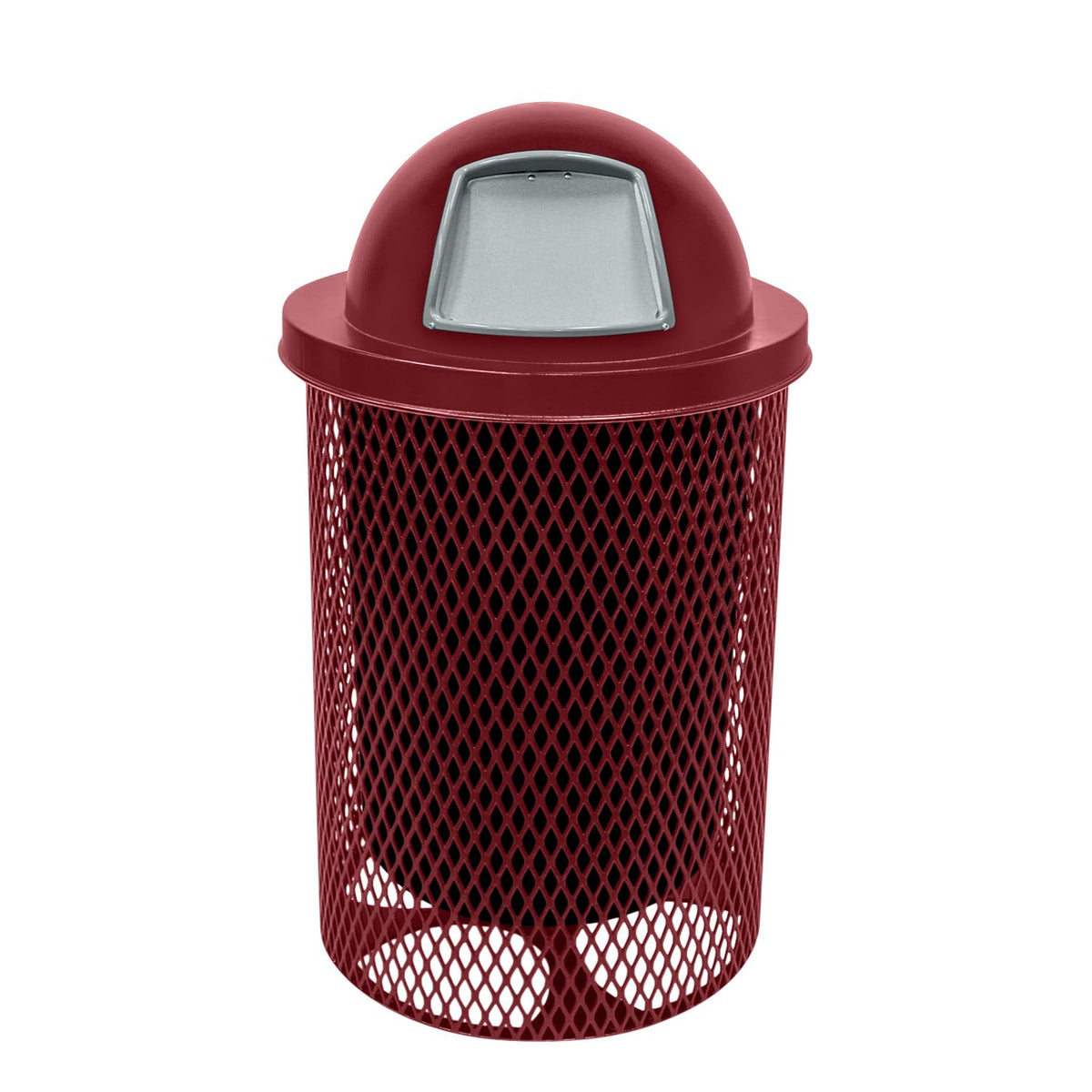 COATEDOUTDOORFURNITURE RDT-BUR Heavy Duty 32 Gallon Round Trash Receptacle, Liner Included