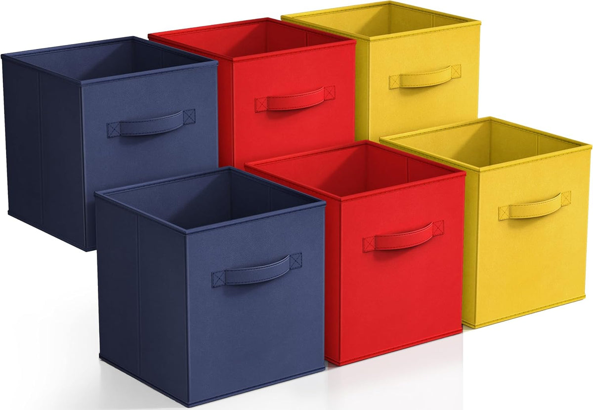 Sorbus Storage Cubes - 11" Foldable Storage Bins with Handle for Nursery, Playroom, Closet