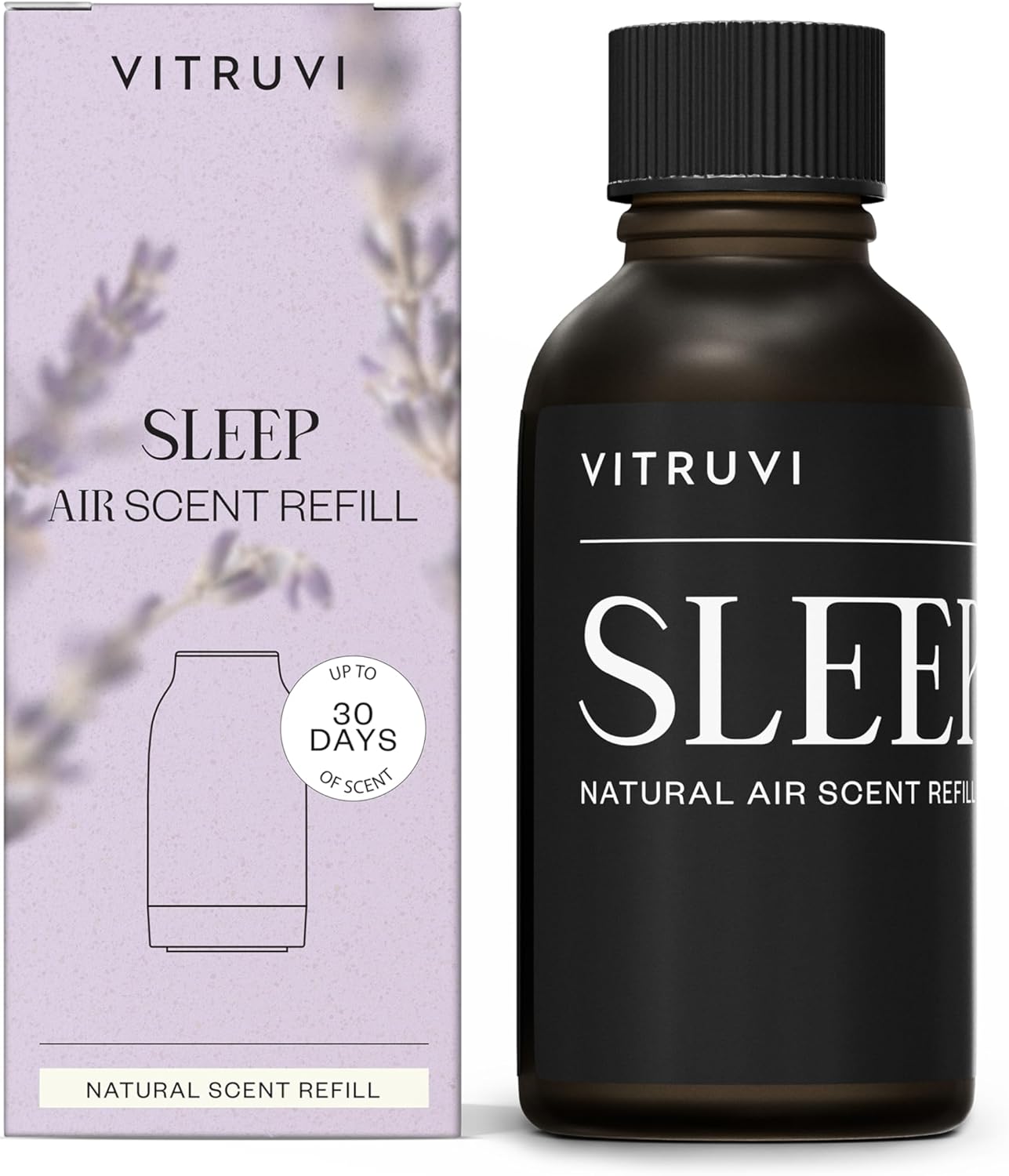 Vitruvi Sleep Scent Refill for Air Diffuser – Calming Essential Oil Blend for Bedtime – Waterless