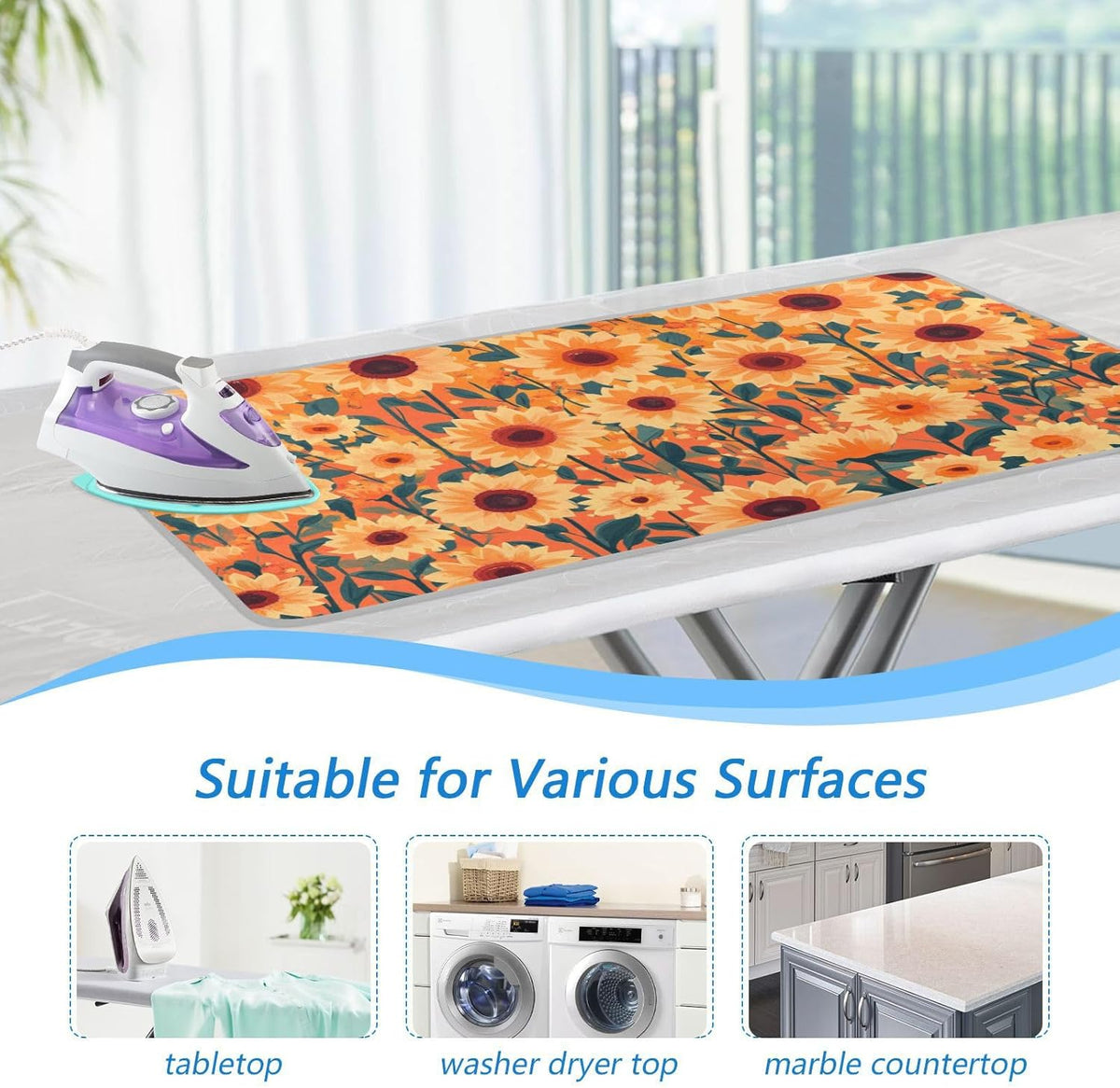 Ironing Mat Portable Ironing Pad Ironing Blanket for Table Top Heat Resistance Double-Side Using