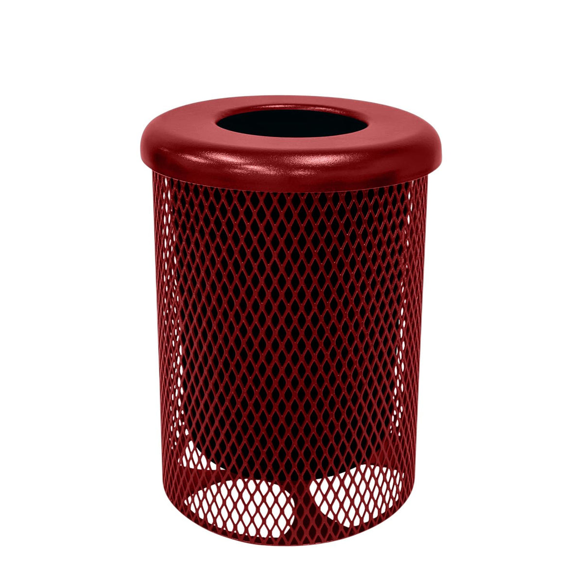 COATEDOUTDOORFURNITURE RFT-TXTBUR Heavy Duty 32 Gallon Round Trash Receptacle, Liner Included