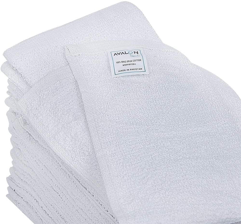 Avalon Towels Terry Bar Mop Towels (Value Pack of 12) Size 16"x19" – Absorbent and Durable