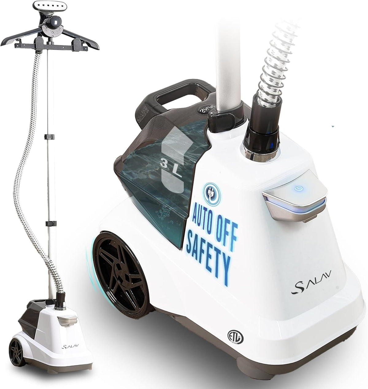 SALAV Commercial-Grade Standing Garment Steamer for Clothes with Auto-Off Safety 1800W Powerful