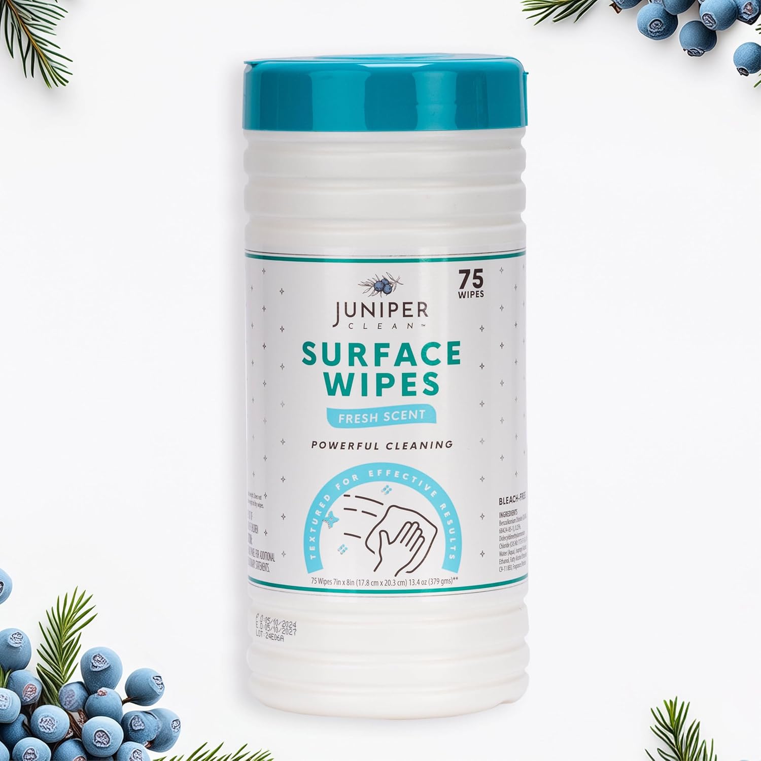 4 Pack Surface Cleaning Wipes Bleach Free, All-Purpose Cleaner for Bathroom, Kitchen, Office, 300