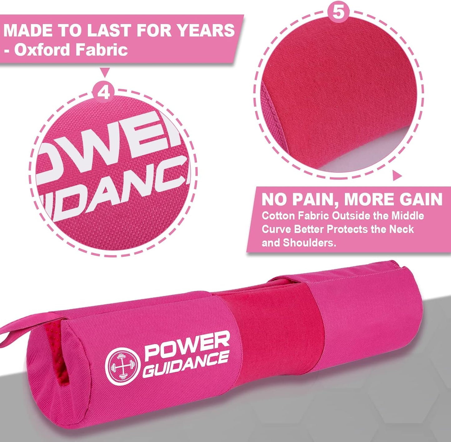 POWER GUIDANCE Barbell Squat Pad - Neck & Shoulder Protective Pad Anti-Skid Points for Squats