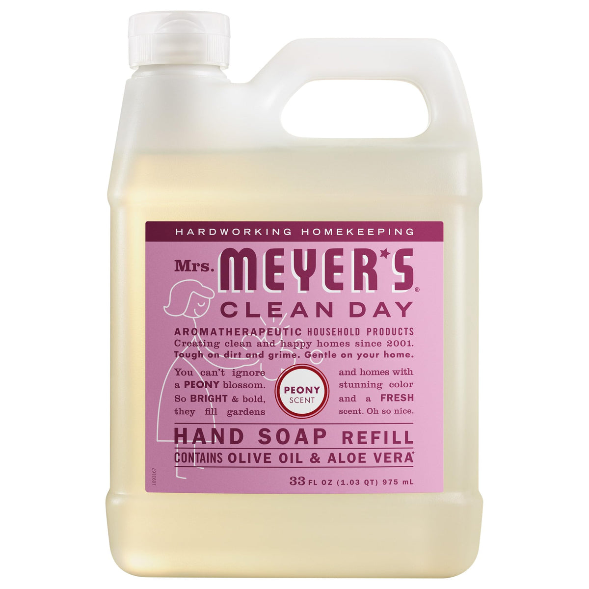 MRS. MEYER'S CLEAN DAY Liquid Hand Soap Refill, Peony Scent, 33 fl oz