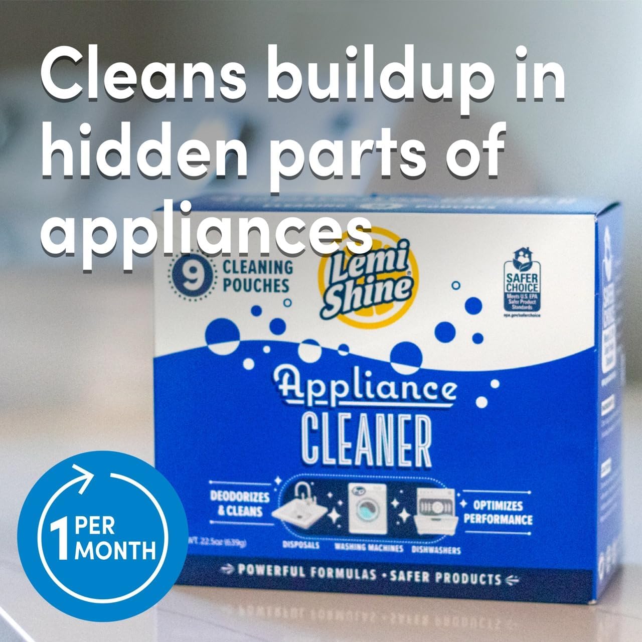 Lemi Shine Appliance Cleaner & Deodorizer - Dishwasher, Washing Machine, and Garbage Disposal