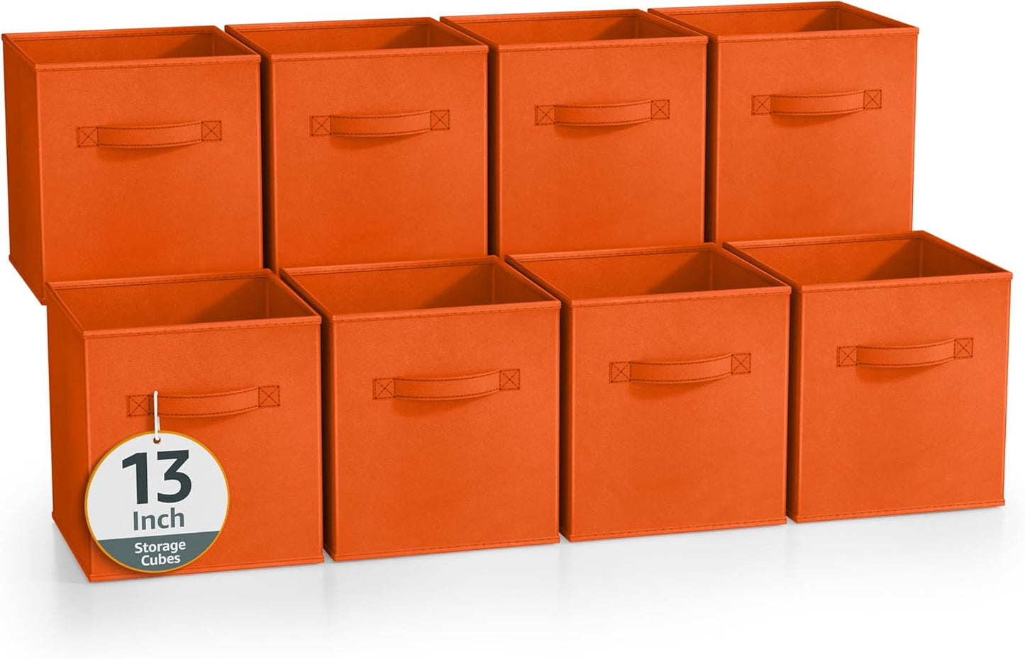 Sorbus 13 Inch Storage Bins - Sturdy Collapsible Fabric Storage Cubes with Handle - 8 Foldable