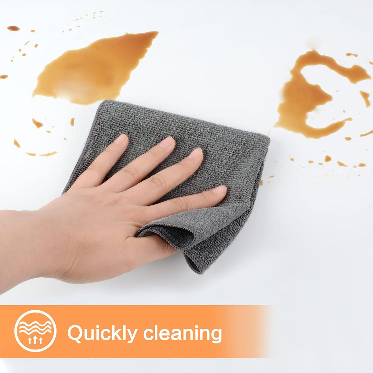 KinHwa Kitchen Washcloths for Dishes Absorbent Microfiber Dish Cloths Quick Dry Dish Rags with Poly