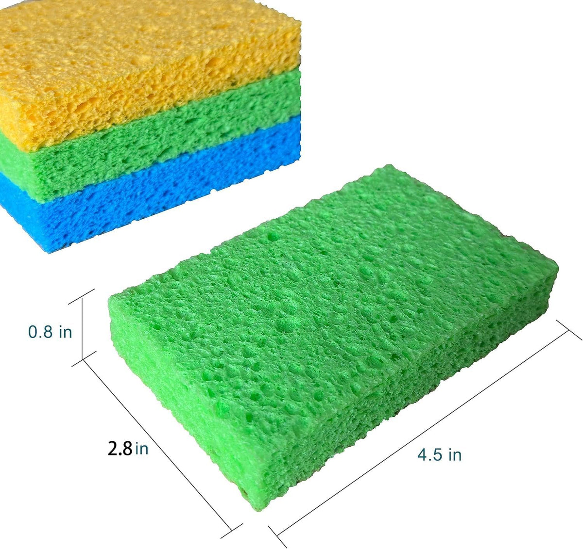 36 Pk Pop-Up Compressed Cellulose Sponges, Heavy Duty Scrub Kitchen Sponge, Clean Tough Messes