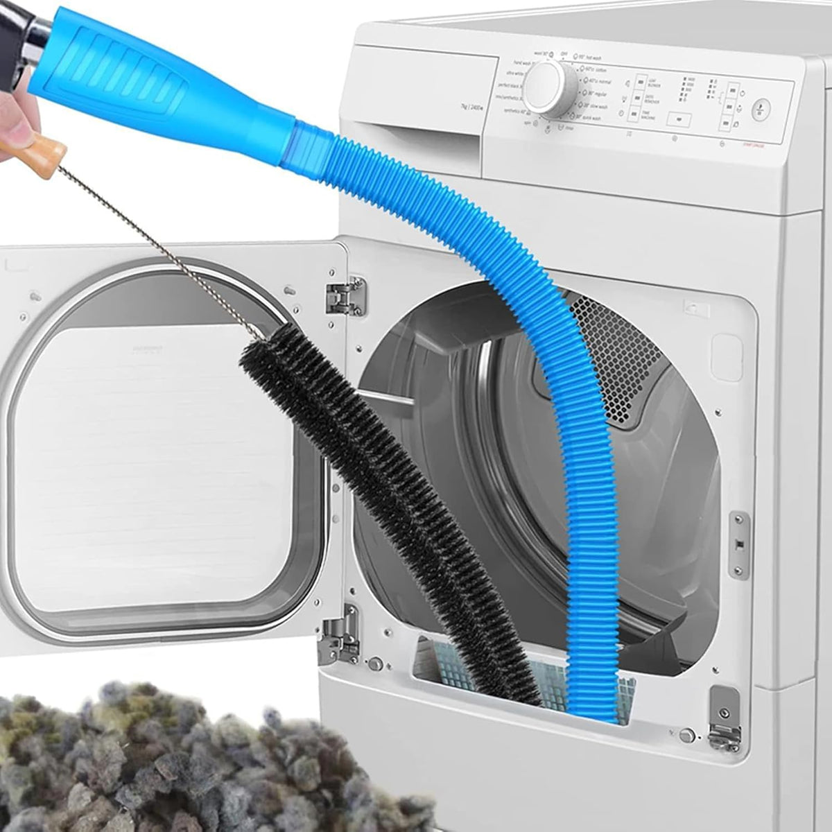 Universal Dryer Vent Cleaner Kit Compatible with All Vacuum Cleaner Include Vacuum Hose Attachment
