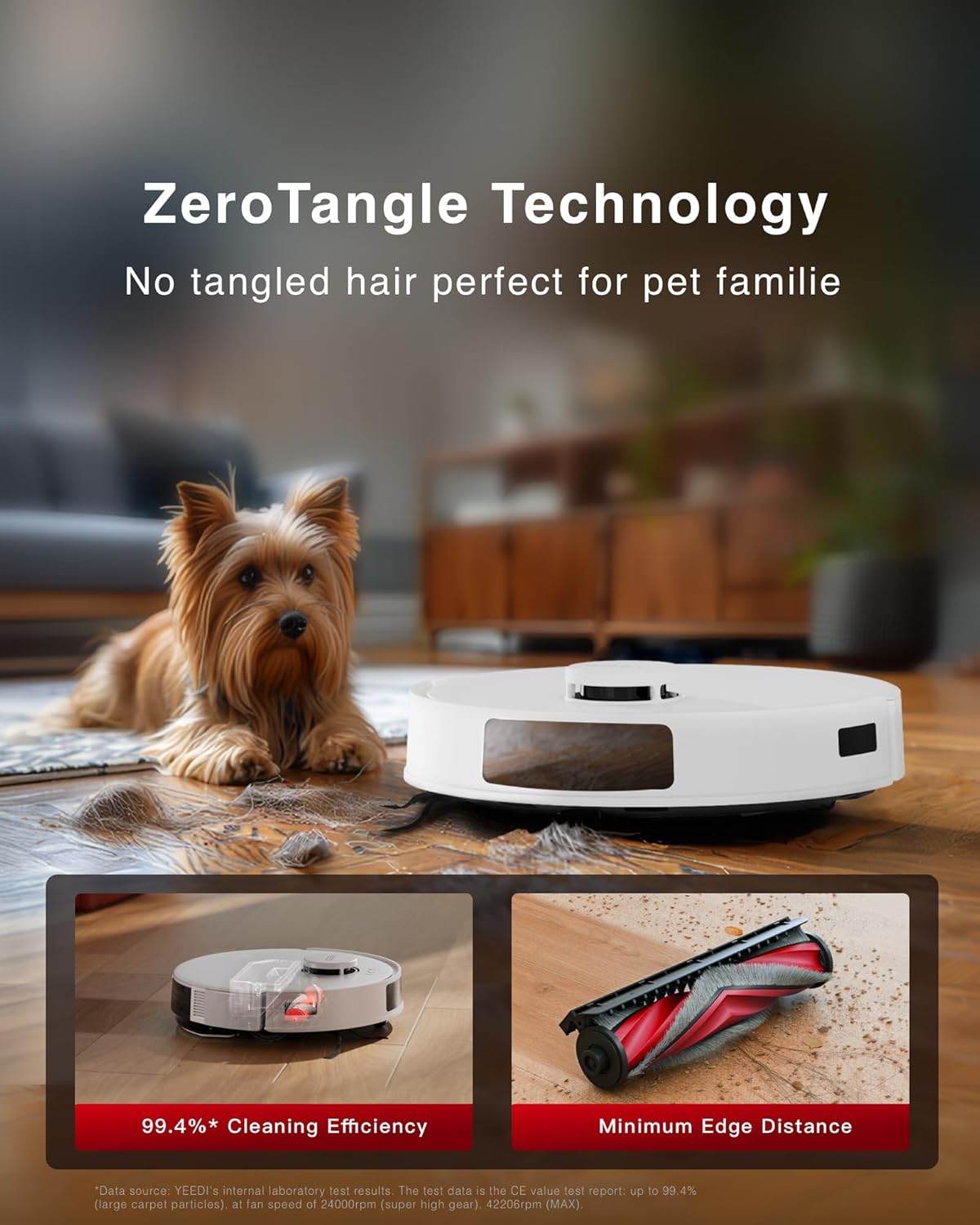 Yeedi C12 Plus Robot Vacuum and Mop, 8000Pa Strong Suction, 7-Week Dust Storage, Bagless Dust Bin