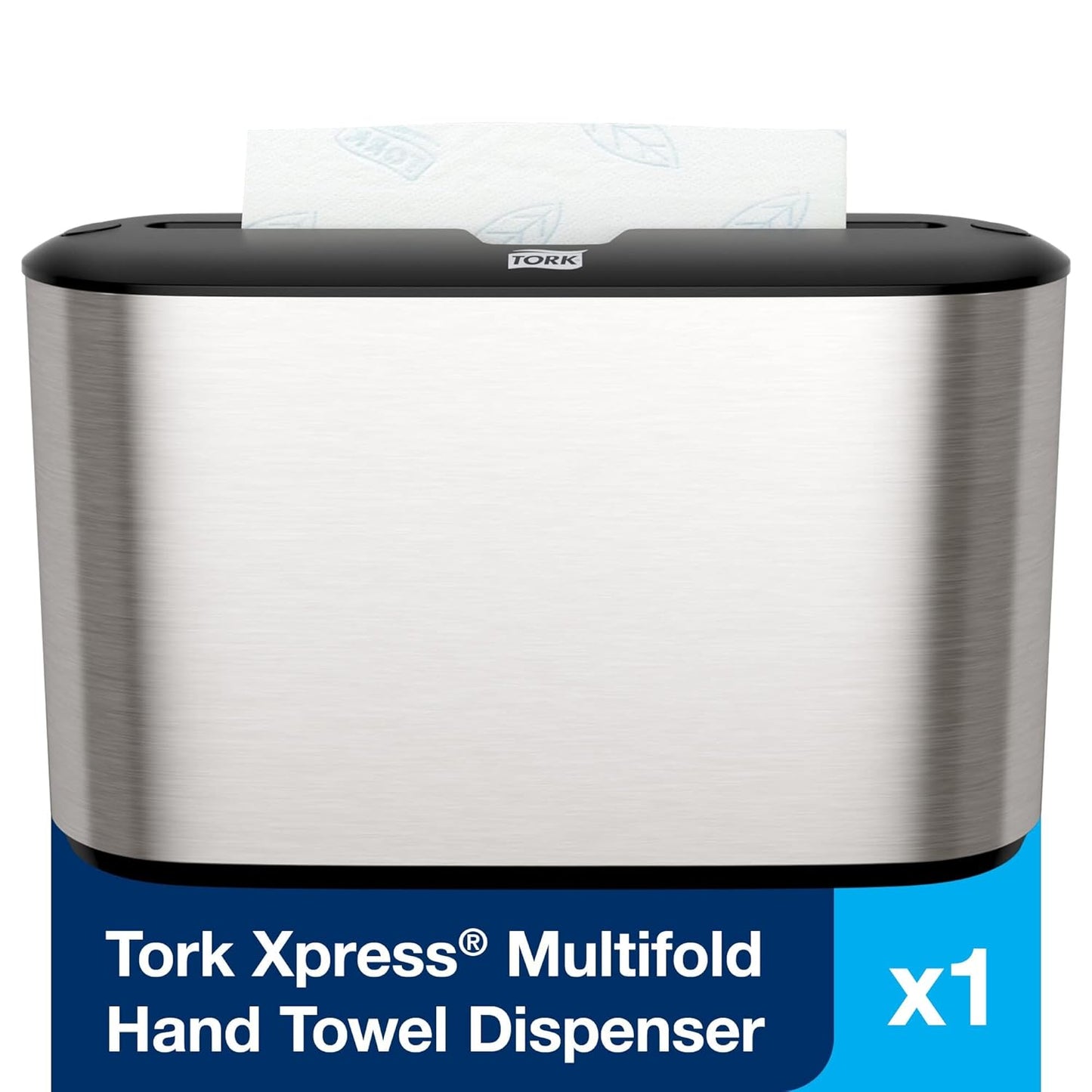 Tork Xpress Stainless Steel Paper Towel Dispenser Compact Design, Fits H2 Hand Towels, Ideal for