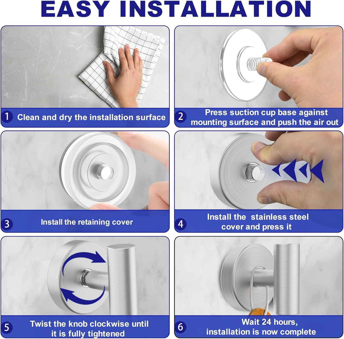 Suction Cup Hooks, Shower Hooks for Inside Shower – Removable Towel Hooks for Bathroom Window Glass