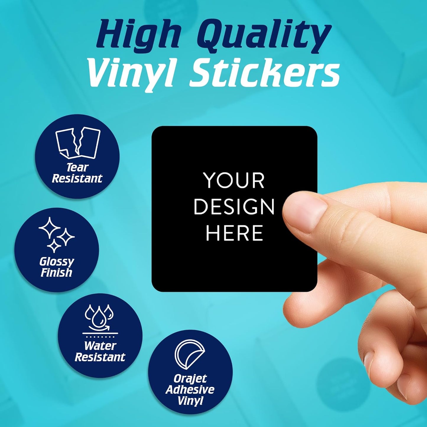 5-1000 Custom Vinyl Stickers - Upload Your own Image, Text, Design, Logo - Personalized Logo Labels