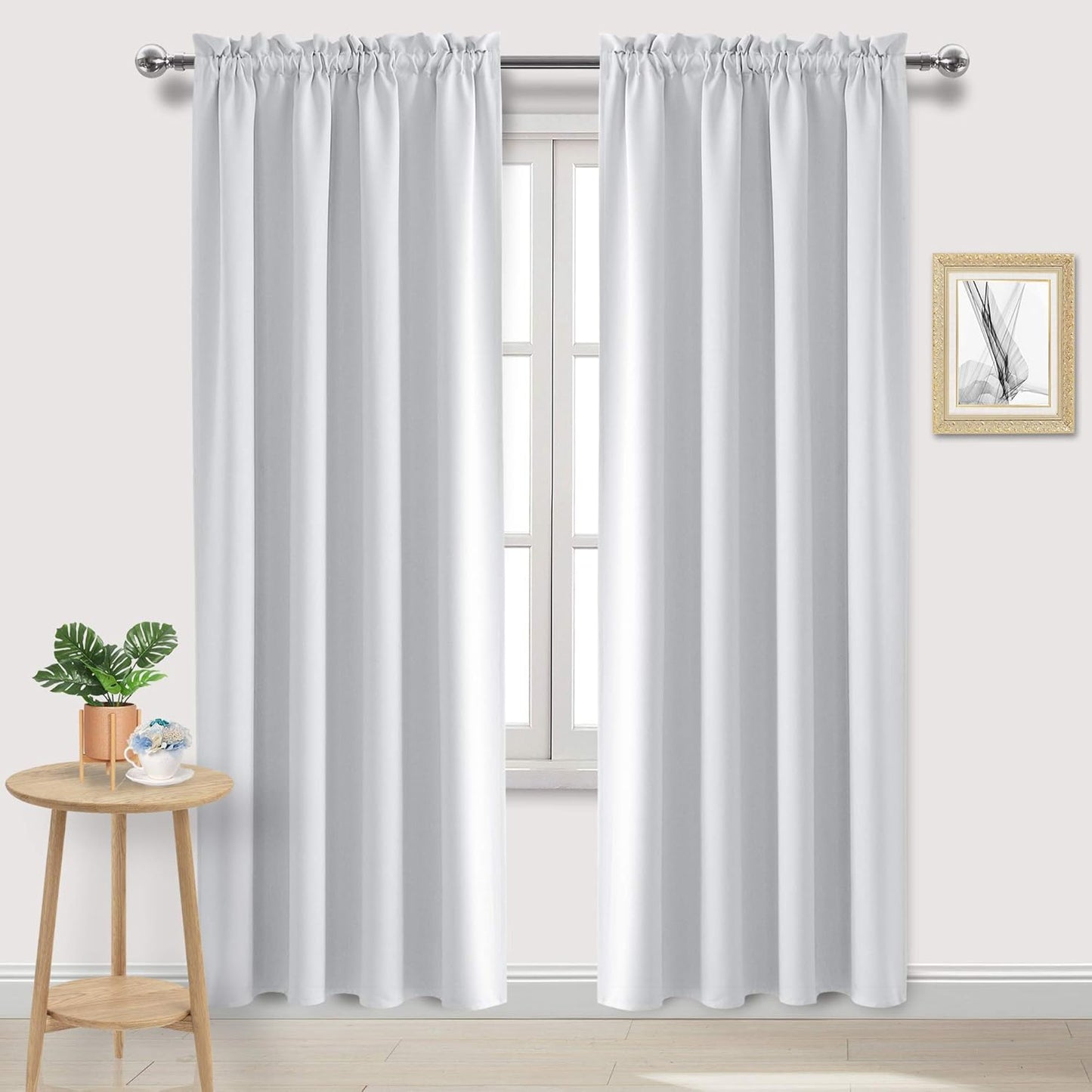 DWCN Blackout Curtains Room Darkening Thermal Insulated Bedroom Curtains Window Curtain Panels, 52