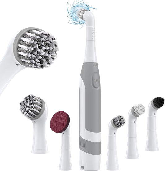 kHelfer Electric Cleaning Brush with Battery Power, KH6A Small Electric Grout Brush&5 Replacement