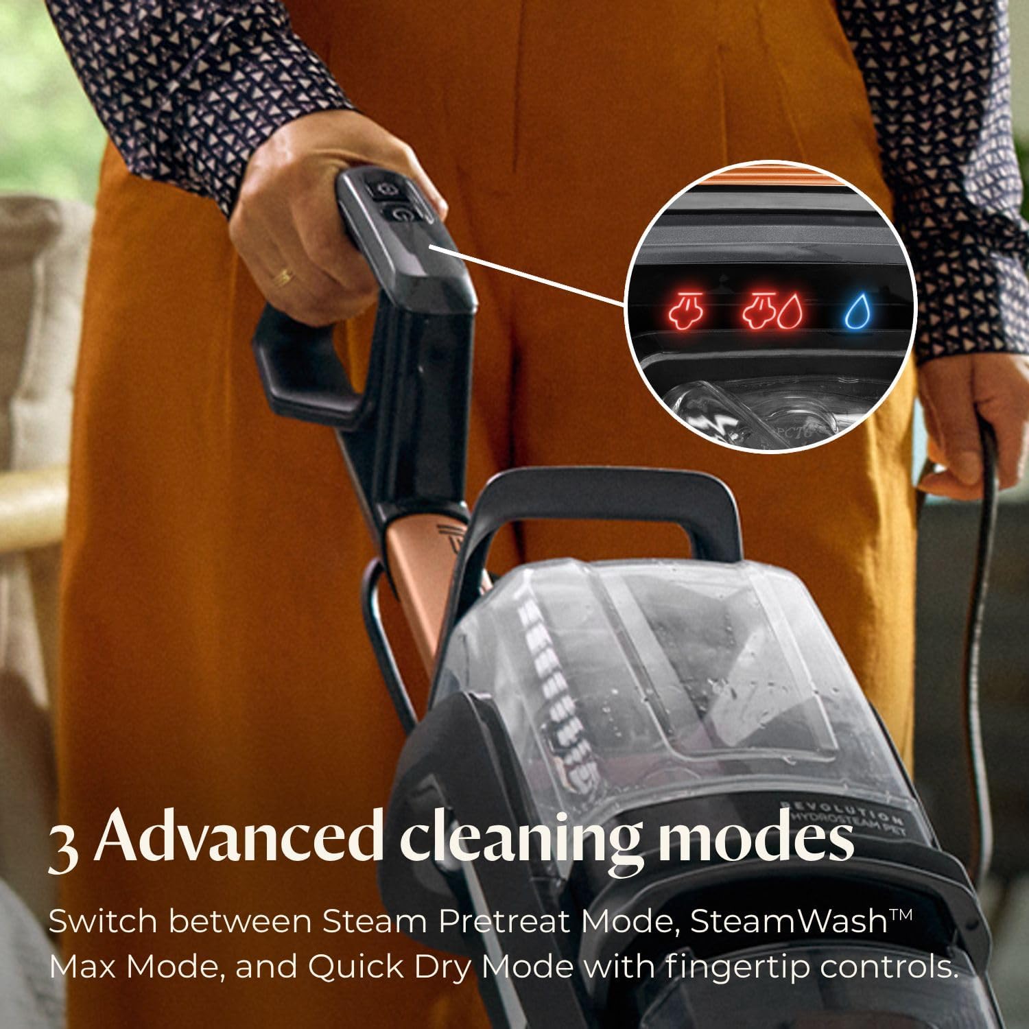 BISSELL Revolution HydroSteam Pet Carpet Cleaner, Upright Deep Cleaner, HydroSteam Technology