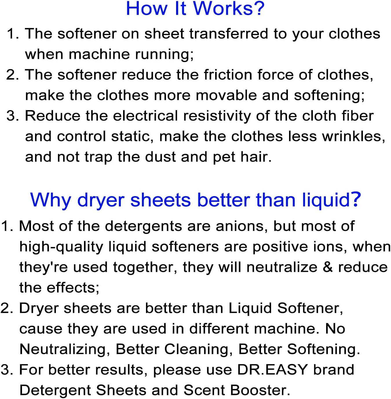 DR.EASY Dryer Sheets Plant Based Formula 252 Ct Fabric Softener sheets for Laundry Sunfresh