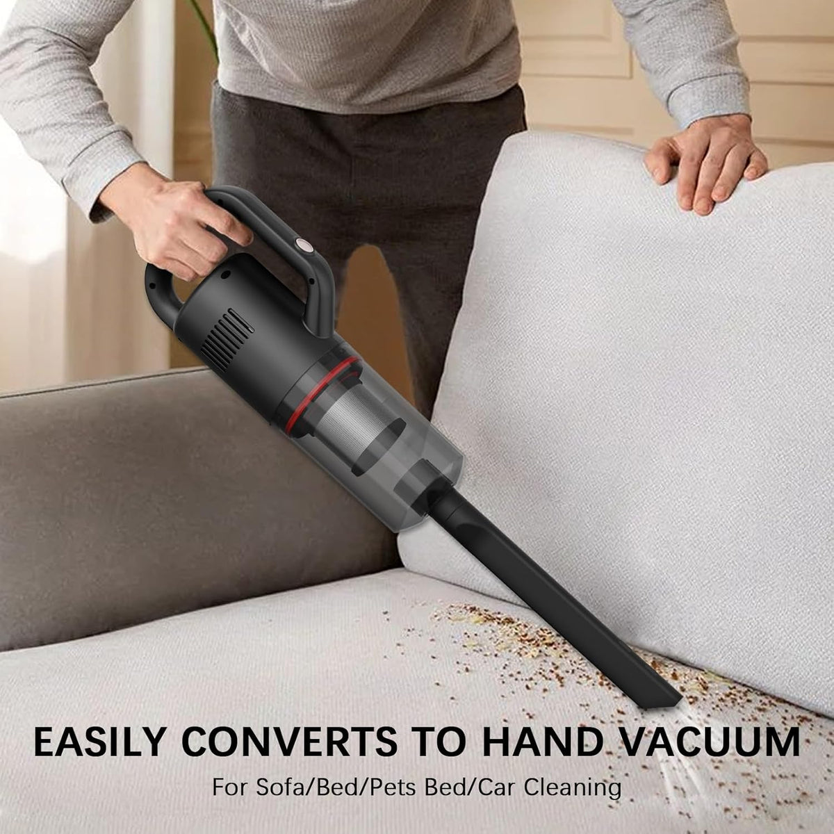 Cordless Vacuum Cleaner Lightweight Hand-held Stick Vacuum Small Vacuum for Hard Floor Car Pet Hair