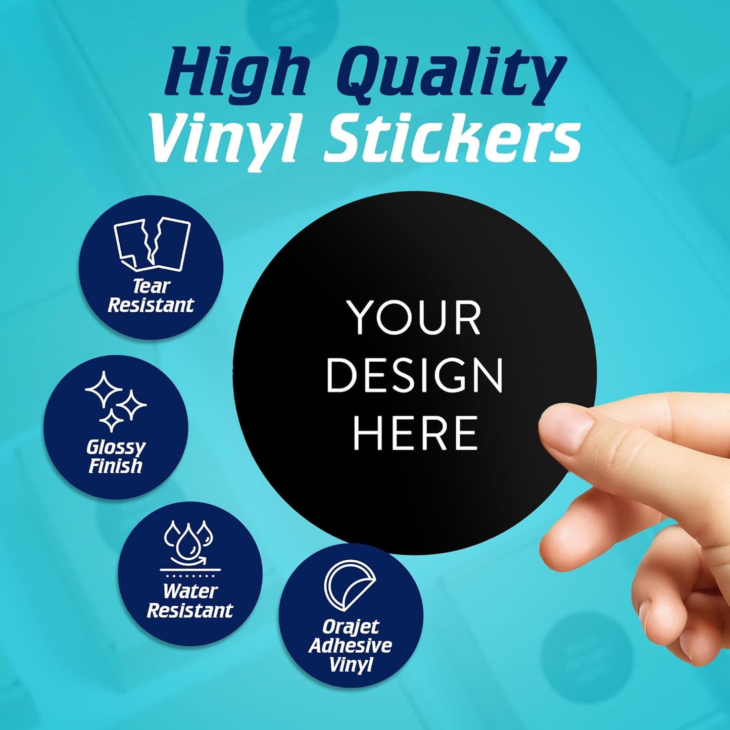5-1000 Custom Vinyl Stickers - Upload Your own Image, Text, Design, Logo - Personalized Logo Labels
