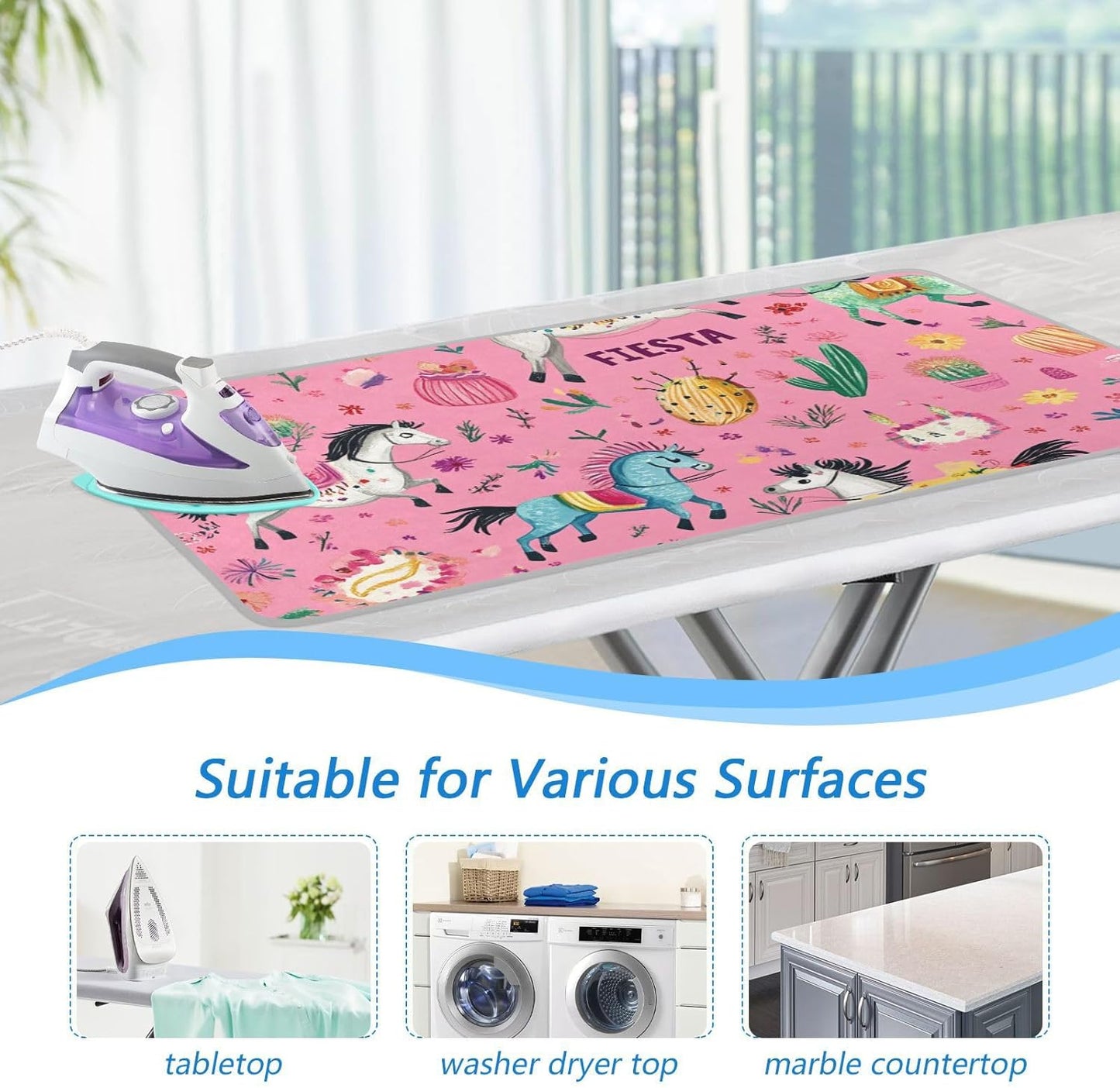 Ironing Mat Portable Ironing Pad Ironing Blanket for Table Top Heat Resistance Double-Side Using