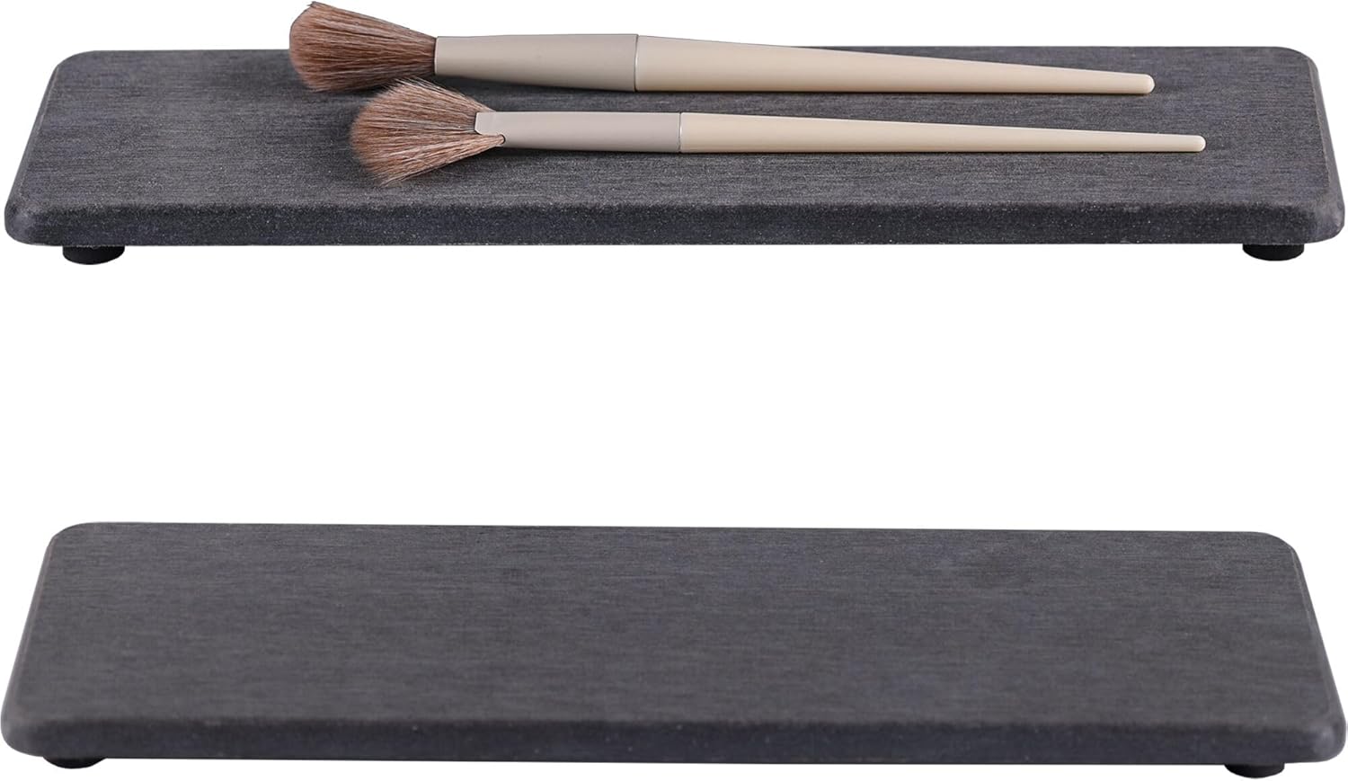 2 Pcs Water Absorbing Stone Trays, Kitchen/Bathroom Sink Soap Dish, Diatomite Tray Used for Hand