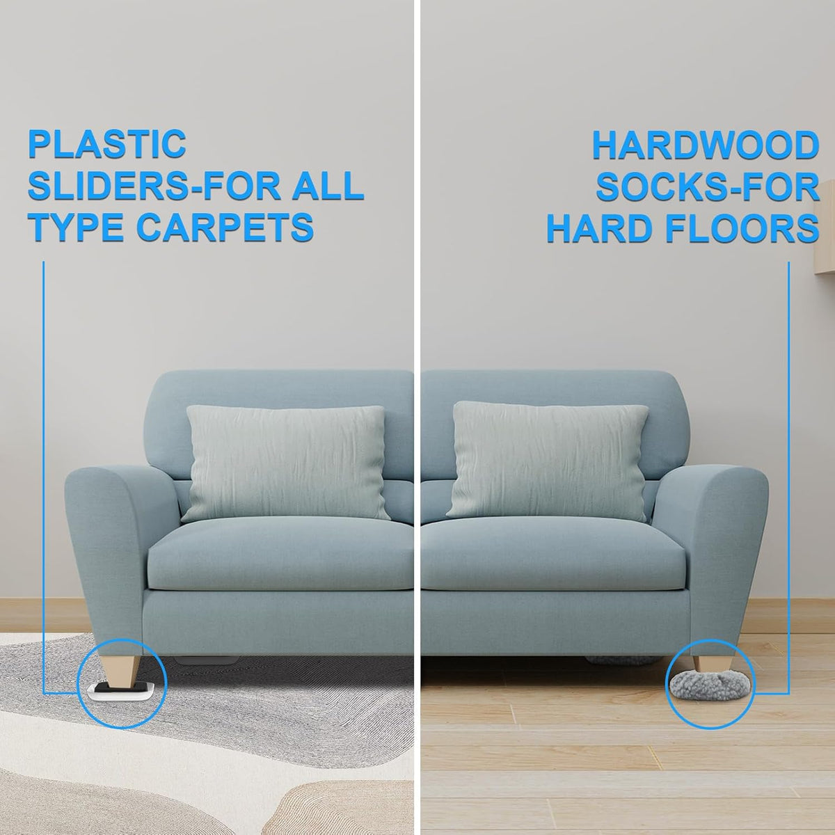 New Upgrade Furniture Sliders, Multi-Surface 3-in-1 Furniture Movers Sliders, Heavy Moving Pads
