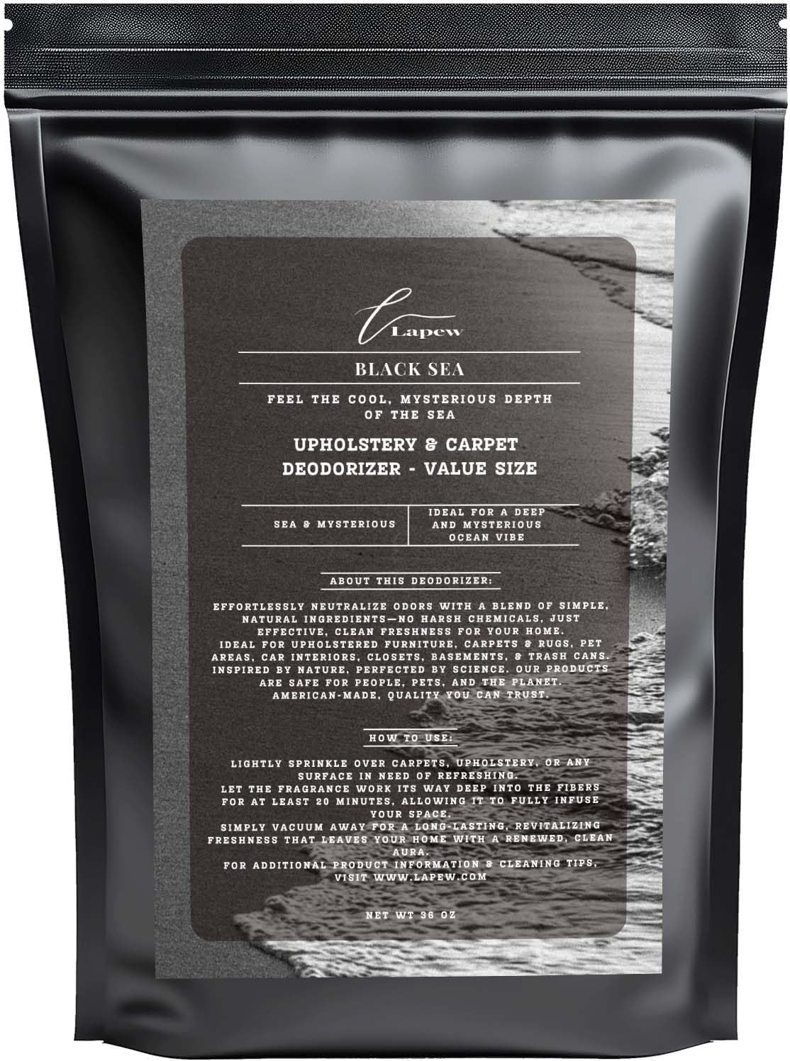 Black Sea Carpet Freshener Powder Refill 36 oz | Powerful Odor Eliminator for Home | Upholstery