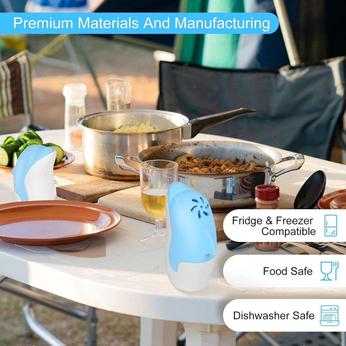 Asltw Upgrade Cute Fridge Deodorizer, Dolphin Fridge Cleaner, Freezer Odor Freshener, Add Baking