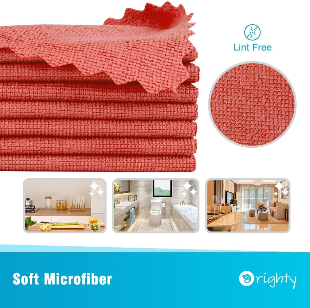 Orighty Cleaning Cloths, Shop Towels 50 Pack, Shop Rags Reusable, Microfiber Cleaning Rags Bulk for