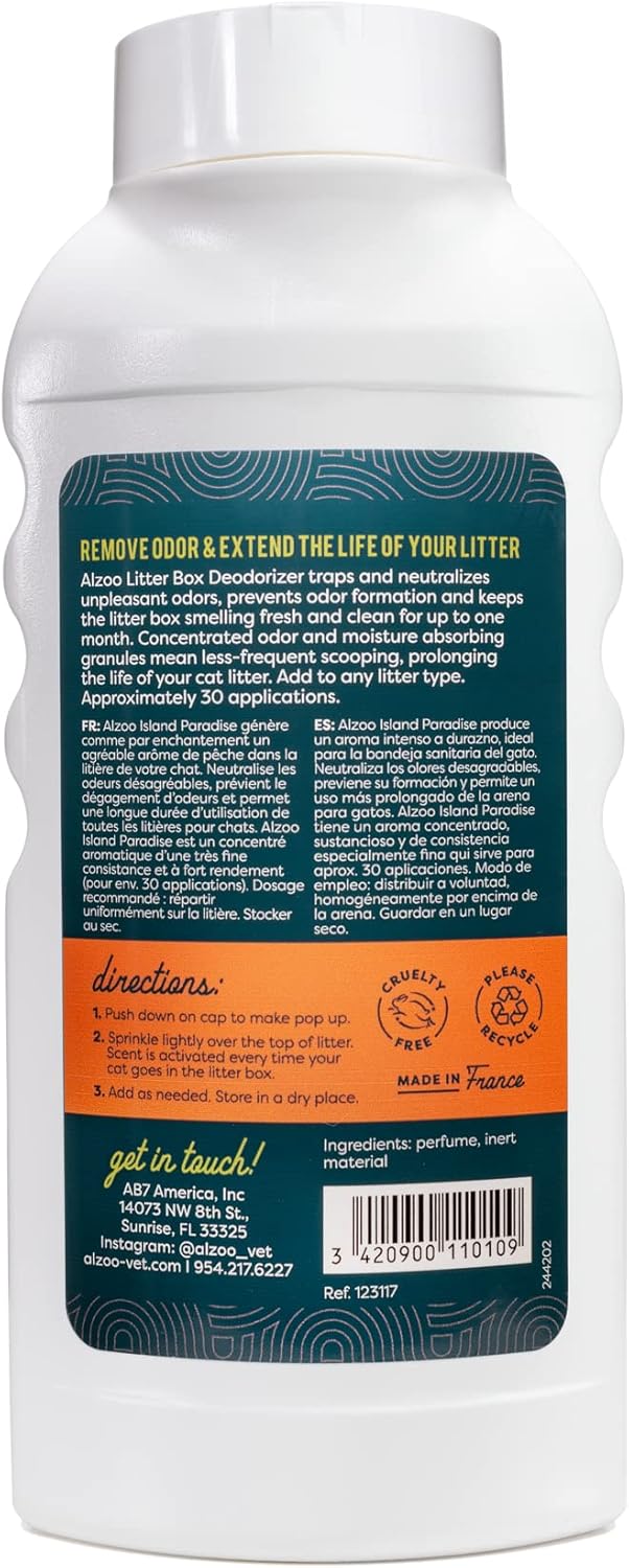 ALZOO Cat Litter Deodorizer, Concentrated Granules Absorb & Help Neutralize Odors, 100% Plant-Based
