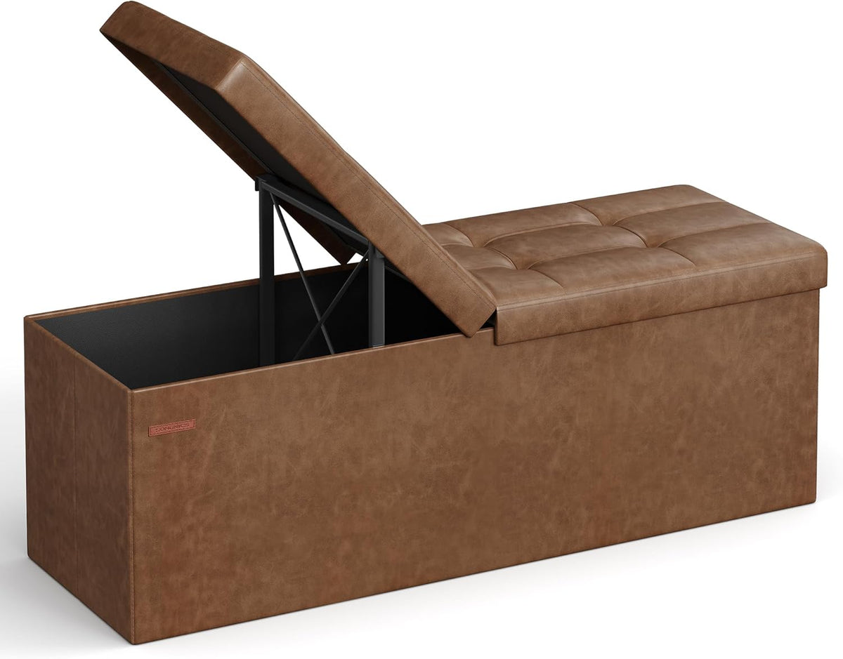 SONGMICS MAZIE Collection - 43 Inches Storage Ottoman Bench with Flipping Lid, Storage Chest with