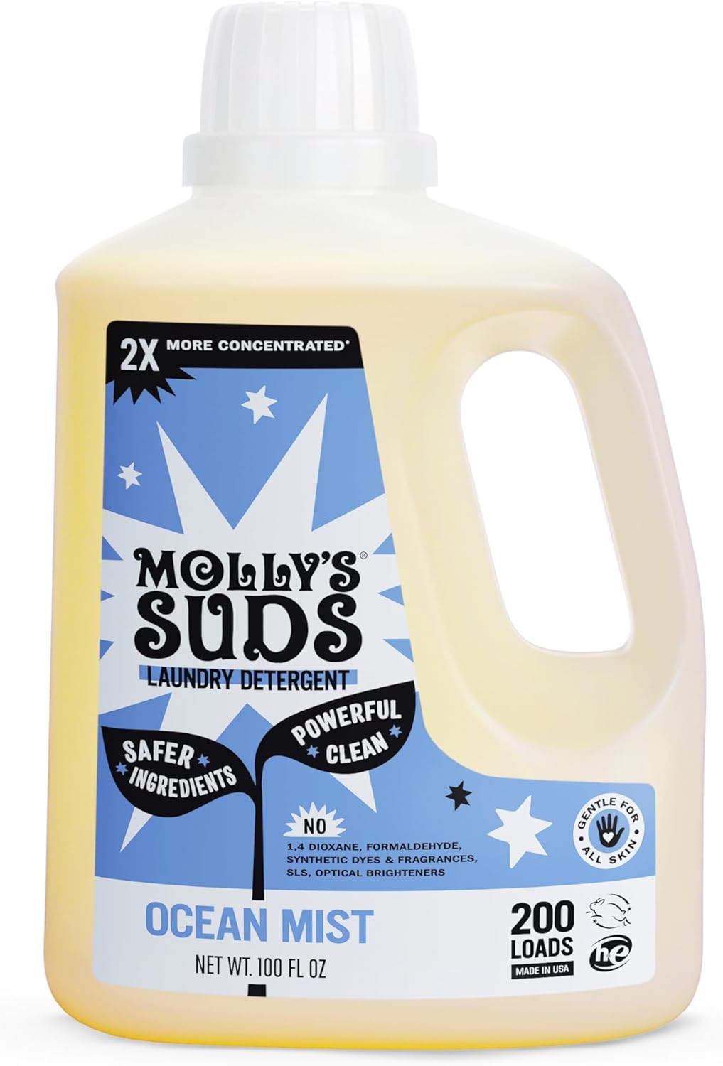 Molly's Suds Liquid Laundry Detergent | Clean Laundry Detergent Soap for Sensitive Skin | 2x