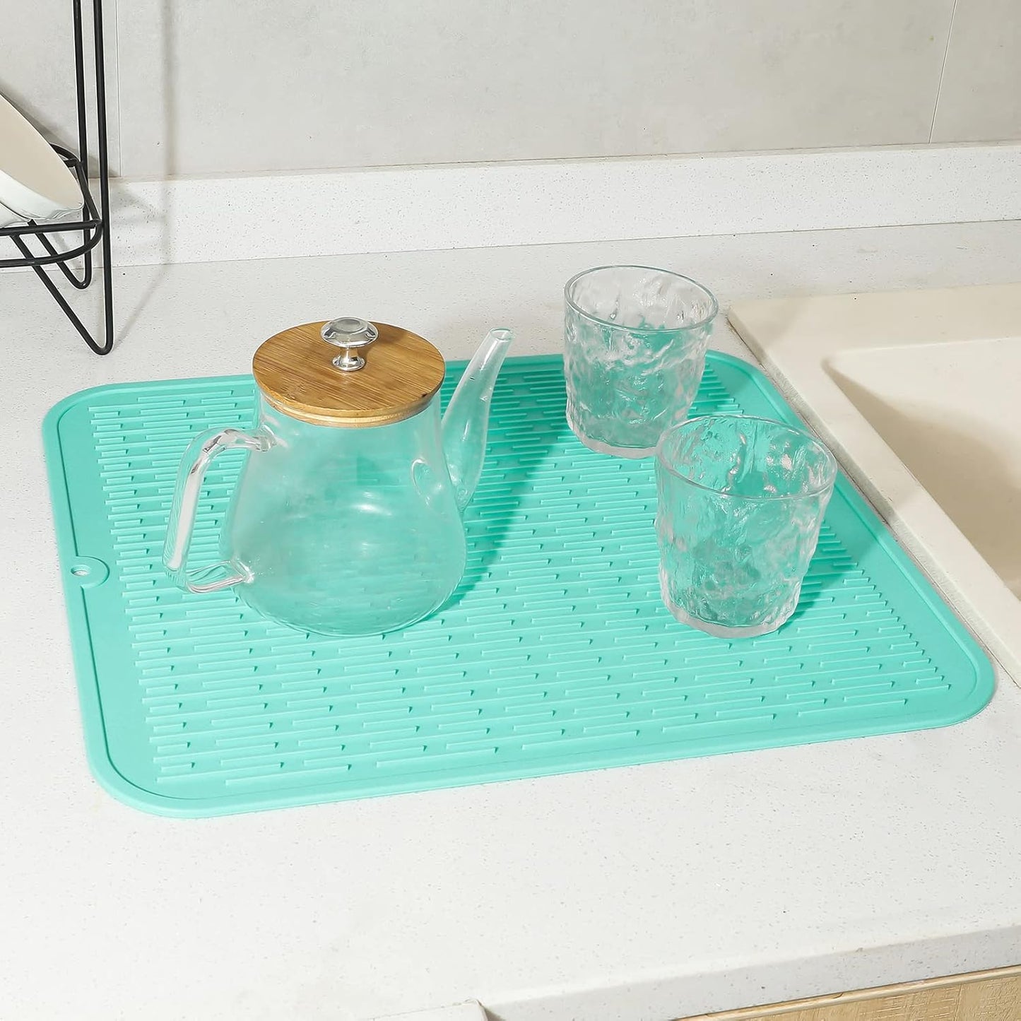 Silicone Dish Drying Mat for Multiple Usage,Easy clean,Eco-friendly,Heat-resistant Silicone Mat for