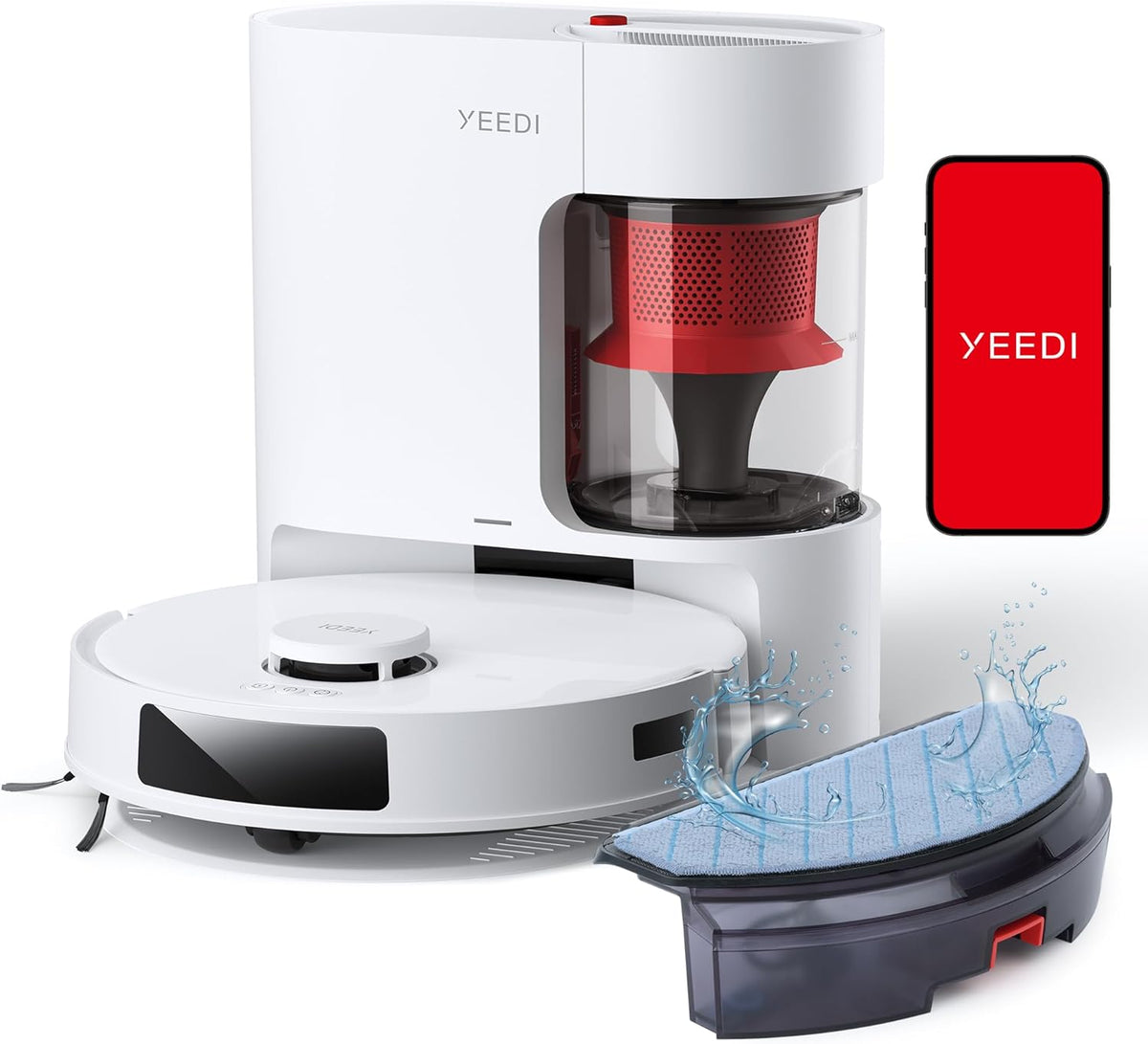 Yeedi C12 Plus Robot Vacuum and Mop, 8000Pa Strong Suction, 7-Week Dust Storage, Bagless Dust Bin