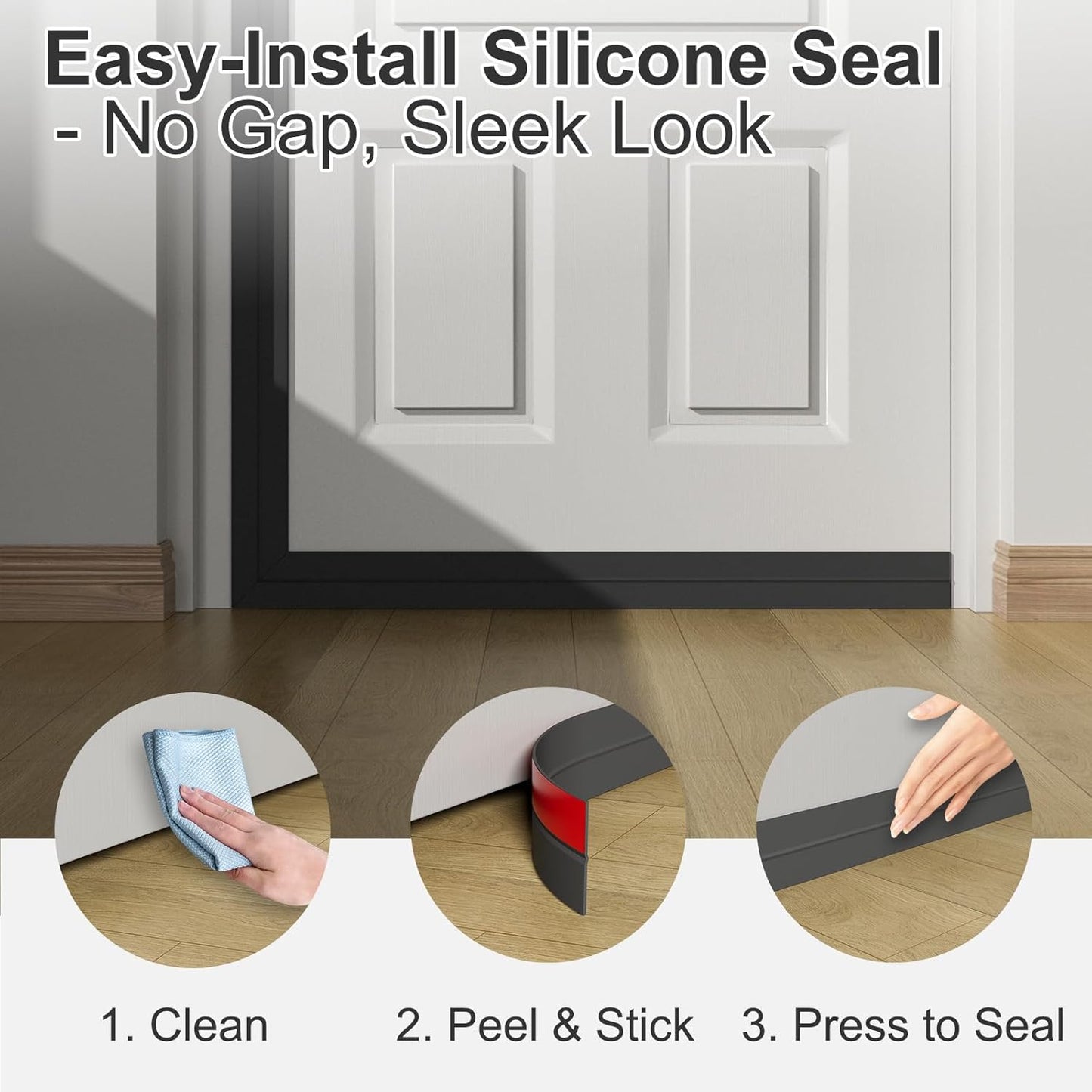 Heavy-Duty 20 ft x 2 in Weather Stripping, Door Draft Stopper Silicone Seal Strip for House and
