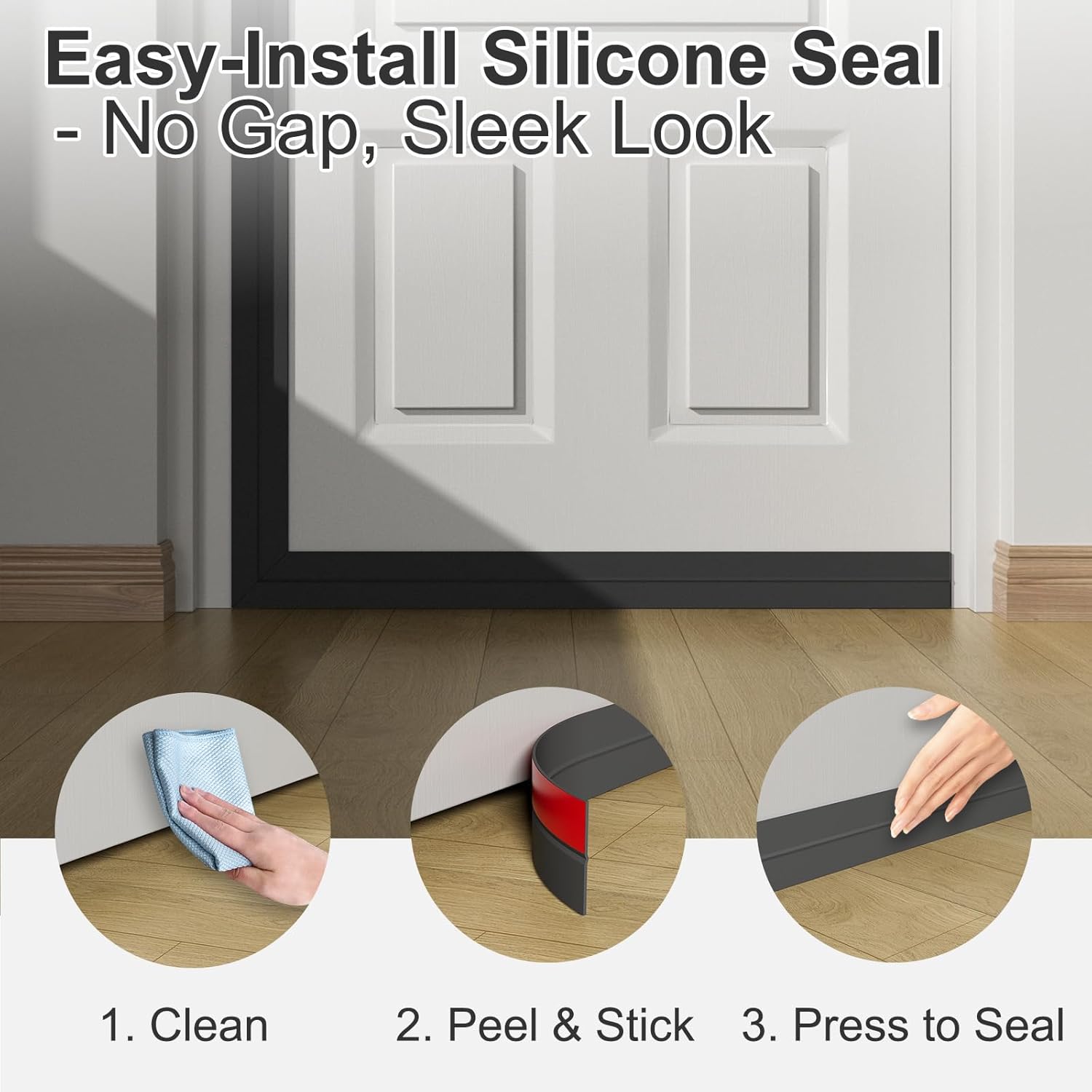 Heavy-Duty 20 ft x 2 in Weather Stripping, Door Draft Stopper Silicone Seal Strip for House and