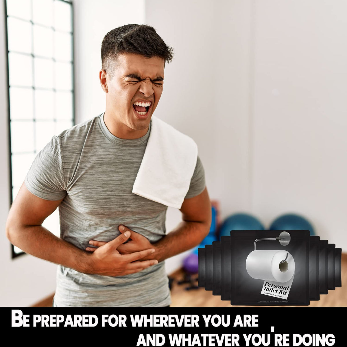 Personal Toilet Kit To Go – 10 Pack | Disposable Public Restroom Kit | Individually Wrapped for