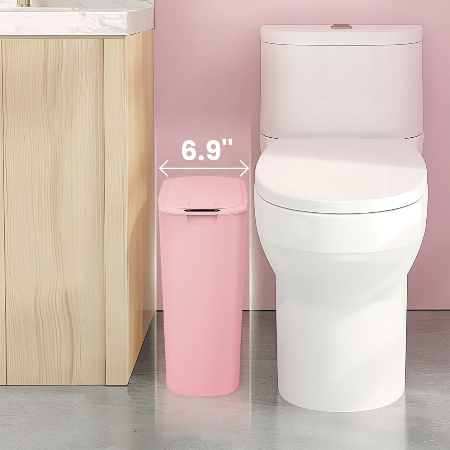 Cesun Motion Sensor Trash Can, 5 Gallon Automatic Bathroom Garbage Can with Lid, Touchless Smart