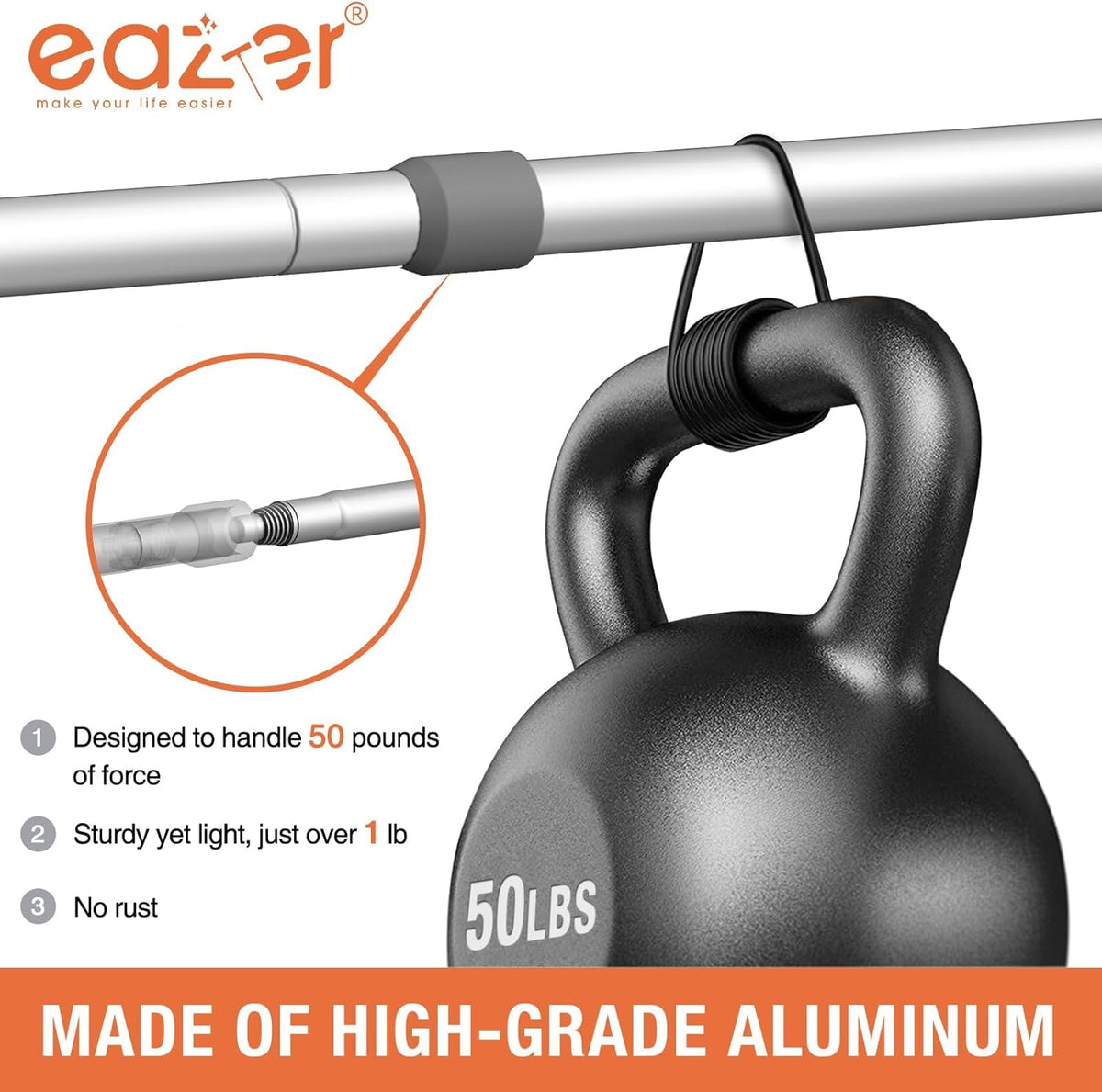 Eazer 2-in-1 Window Cleaner Tool, 64'' Window Squeegee for Home, Window Cleaning Squeegee Kit with