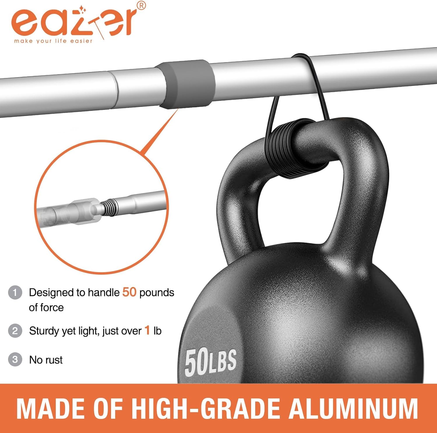 Eazer 2-in-1 Window Cleaner Tool, 64'' Window Squeegee for Home, Window Cleaning Squeegee Kit with