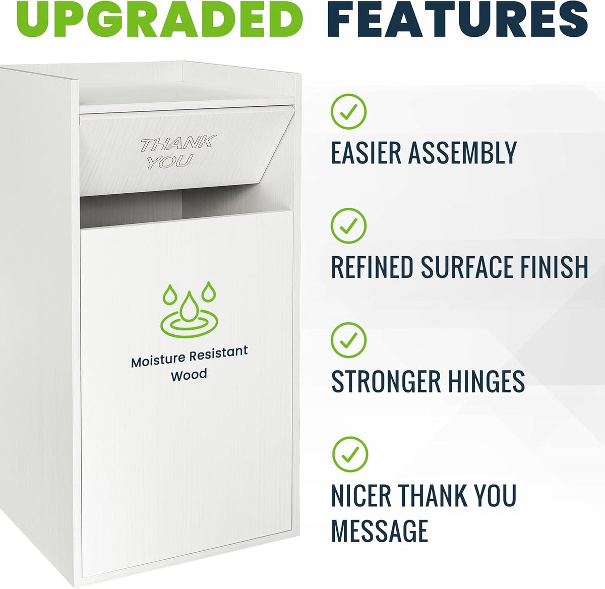 Alpine Restaurant Trash Can Cabinet with Tray Holder - Commercial 40 Gallon Garbage Receptacle
