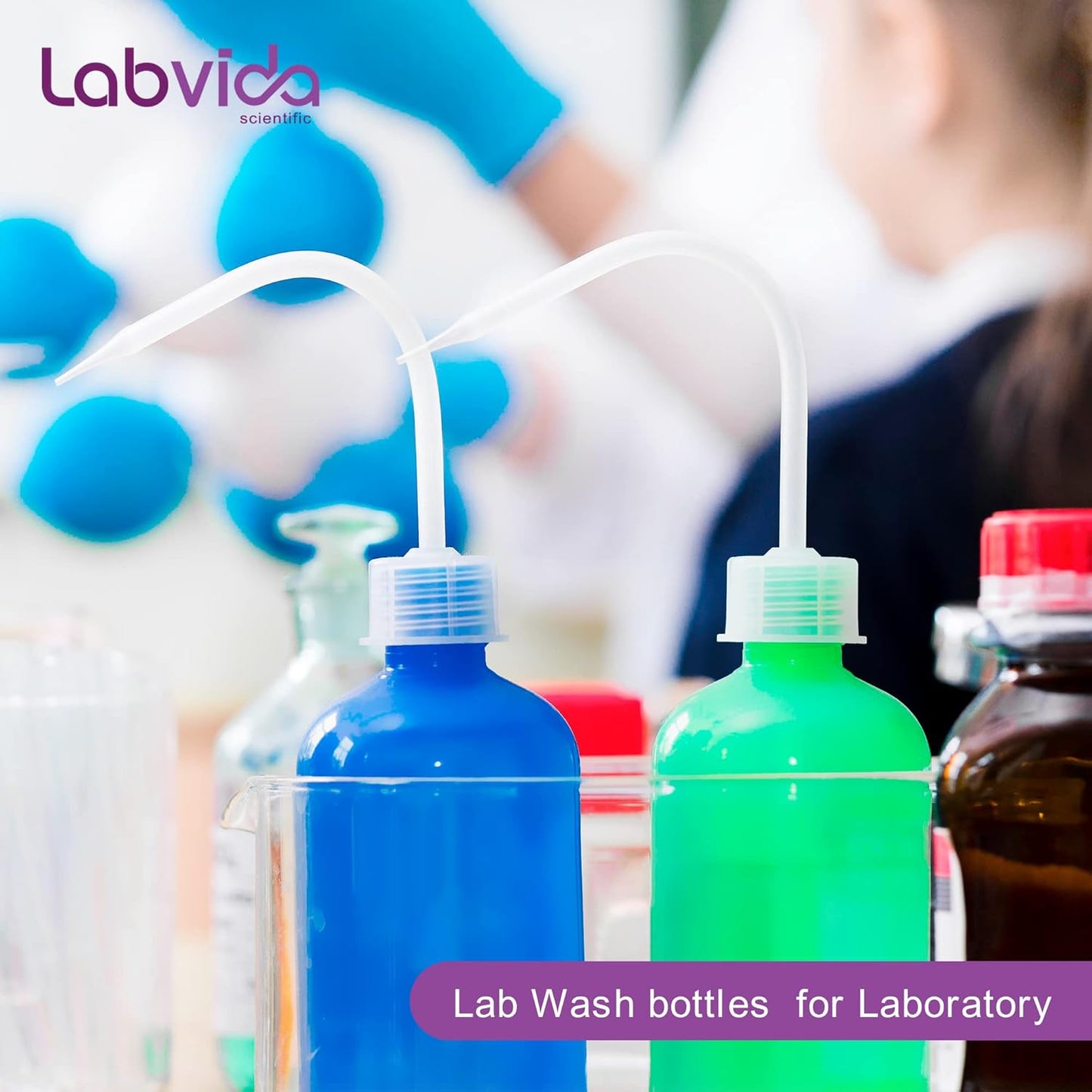 New Released Thick Wall 250ml Squeeze Bottle Set 2pcs- Laboratory Grade Durable Wash Bottles for