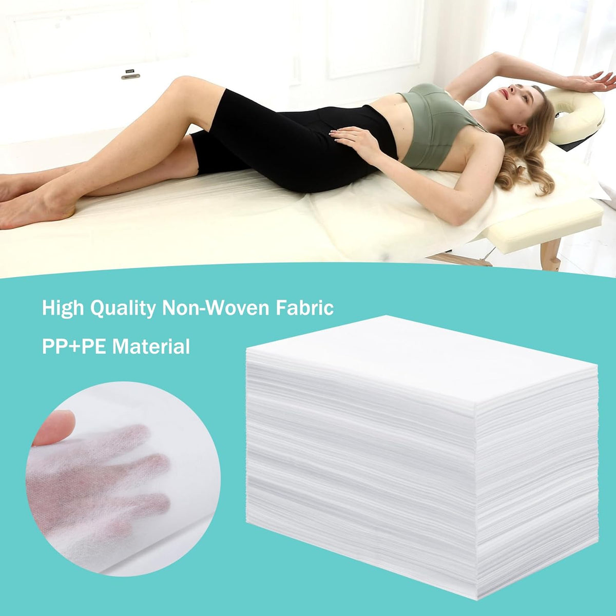 Disposable Bed Sheets for Massage Table 100 Pcs 31" x 71" Waterproof Massage Table Sheets Soft Non