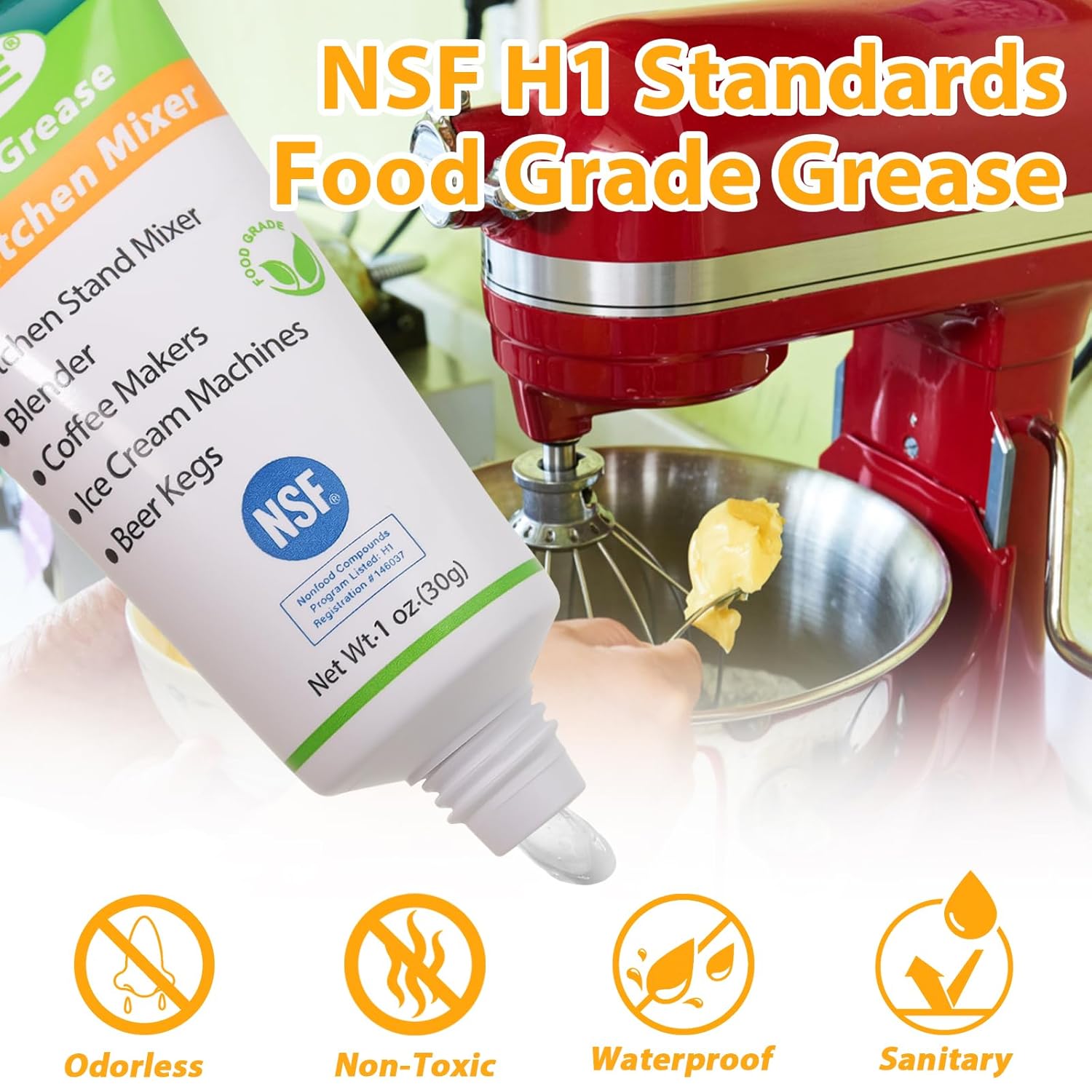 Keze Food Grade Lubricant Grease Espresso Machine Grease Sanitary Lubricant for Mixer, Meat